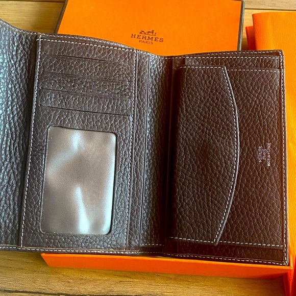 Vintage hermes style Bearn bi-fold wallet. - Picture 3 of 4